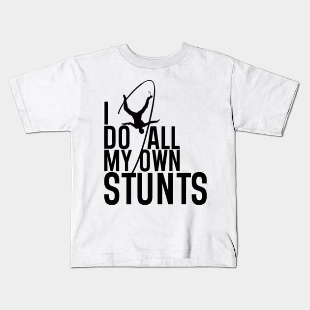 "I Do All My Own Stunts" Daredevil Design Kids T-Shirt by LavalTheArtist